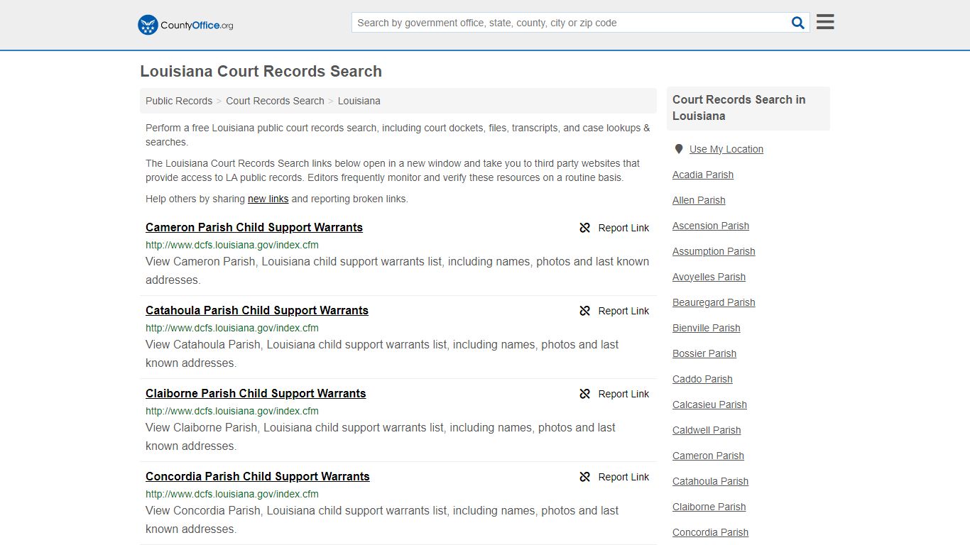 Court Records Search - Louisiana (Adoptions, Criminal, Child Support ...